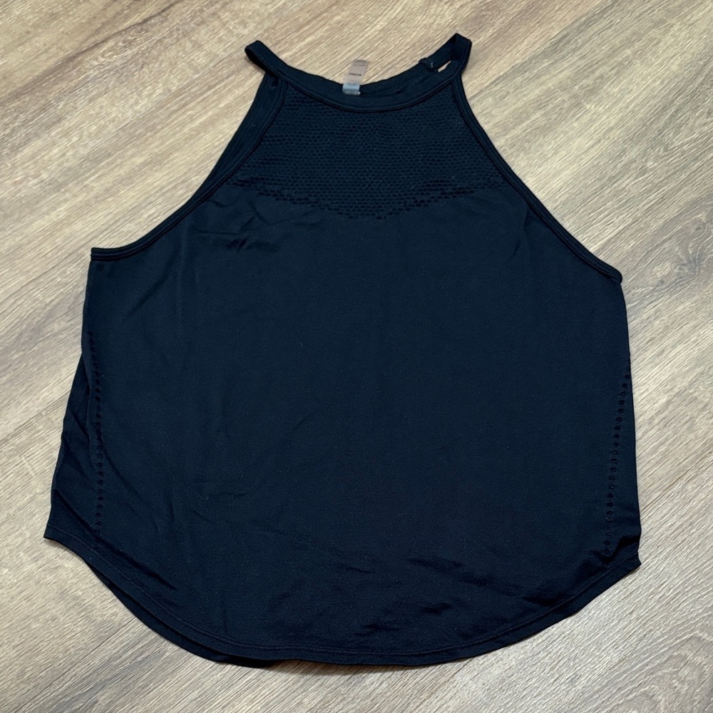 Varley Black High Neck Women's Tank Top Perferated Neck Size XXS/XS